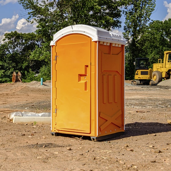 how often are the portable restrooms cleaned and serviced during a rental period in Elwin